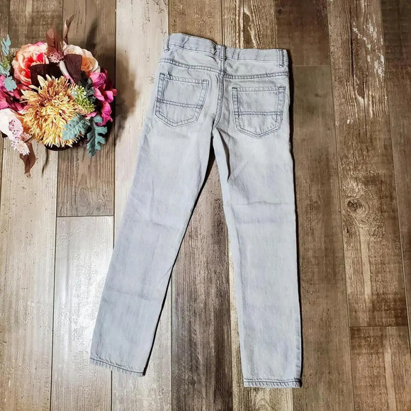 The Children's Place Size 7 Grey Wash Boy's Adjustable Waist Cotton Skinny Jeans - Picture 1 of 14